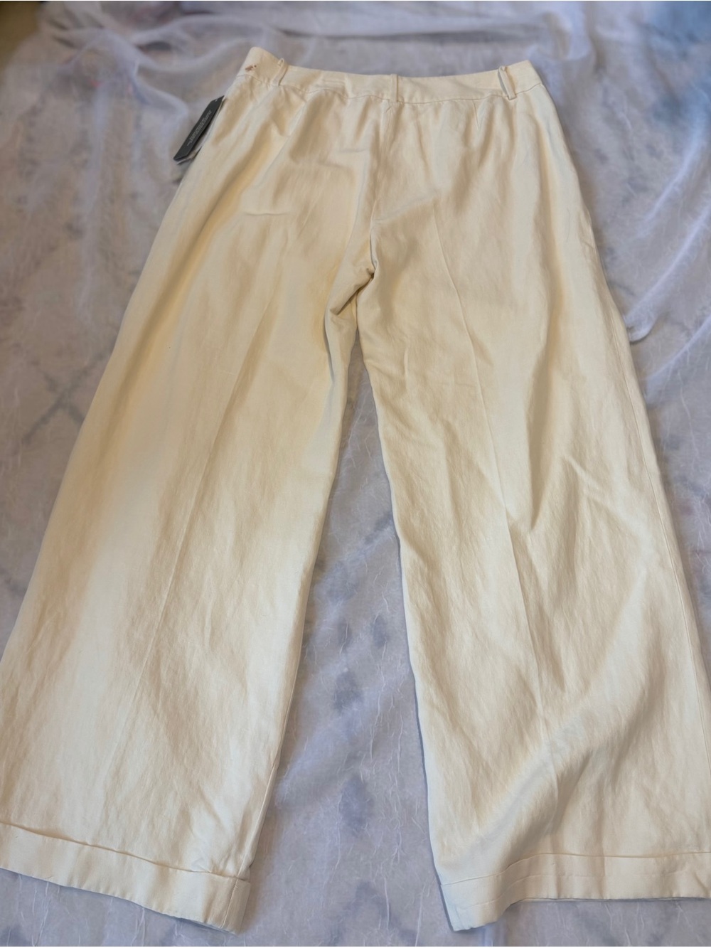 Ralph Lauren Cream Wide-Leg Trousers - Picture 2 of 8
